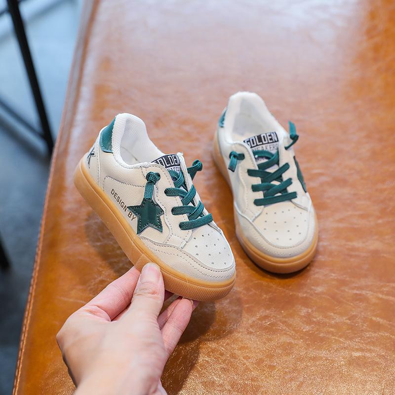 

Athletic & Outdoor Children Casual Board Shoes Kids Spring Autumn Sports Sneakers Boys Girls Leisure Baby Soft Cow Muscle Sole ShoesAthletic, Green