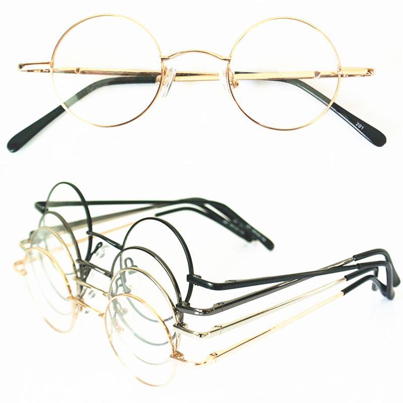 

Fashion Sunglasses Frames 60s Vintage 38mm Small Round Eyeglass Spring Hinges Myopia Rx Able Glasses Spectacles Come With Clear LensesFashio