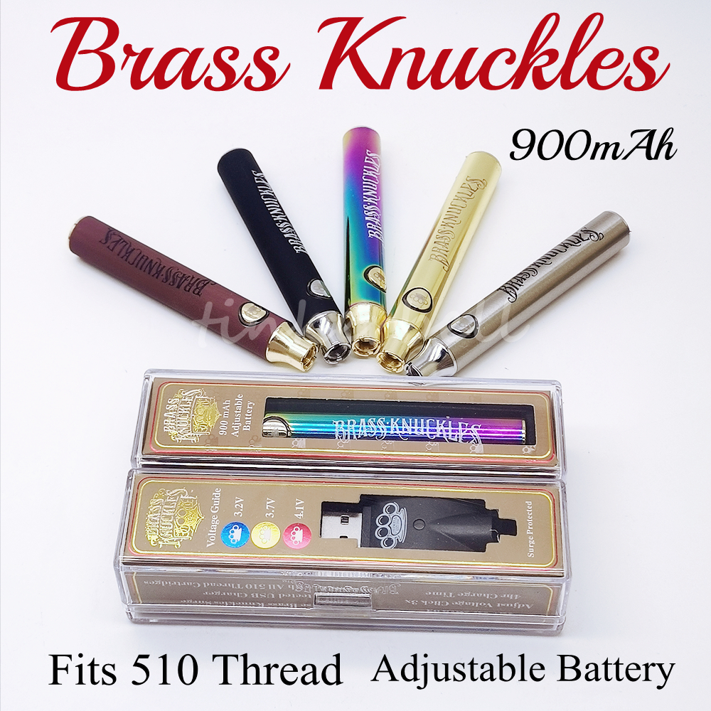 

Brass Knuckles BK Battery 900mAh 5Colors Adjustable Voltage Vape Pen Preheating Fits 510 Thread Cartridge