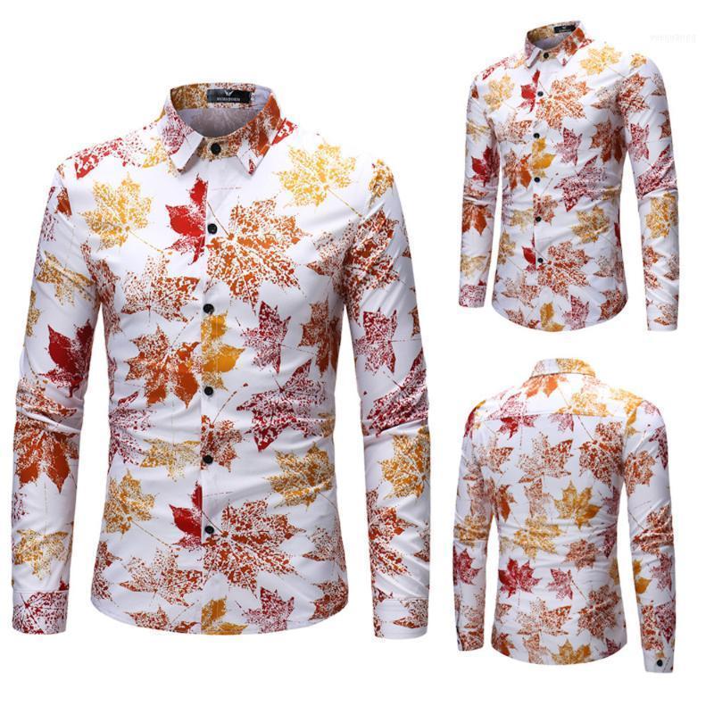 

Men' Casual Shirts Mens Tops Blouse Men Fashion Printing Printed Long Sleeve Tops1, Wh