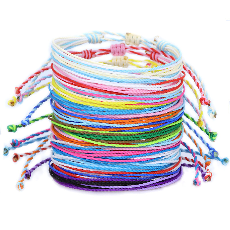 

Waterproof Adjustable Charm Bracelet with Mix colors for Surfer Beach String Thread Friendship
