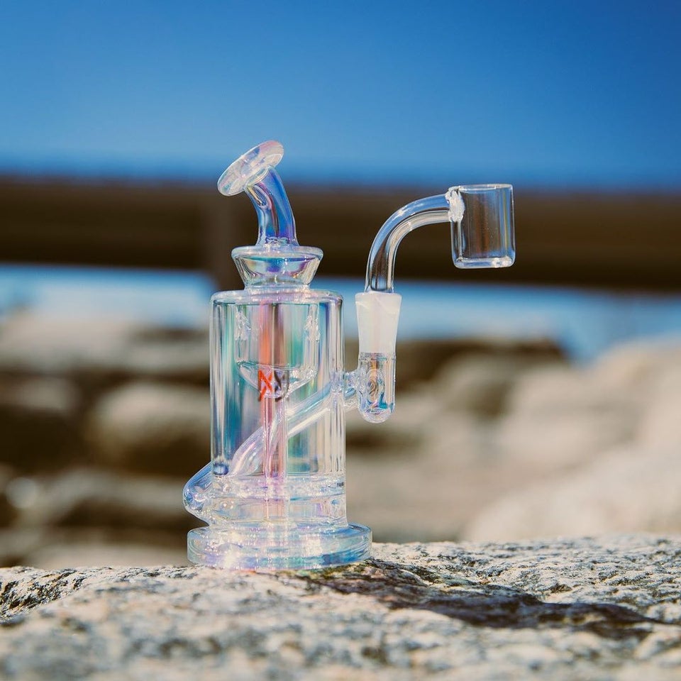 

Klien Recycler Oil Rigs Thick Glass Water Bongs Hookahs Smoking Pipe Bubbler Percolator Water Pipes With 10mm Banger Dab