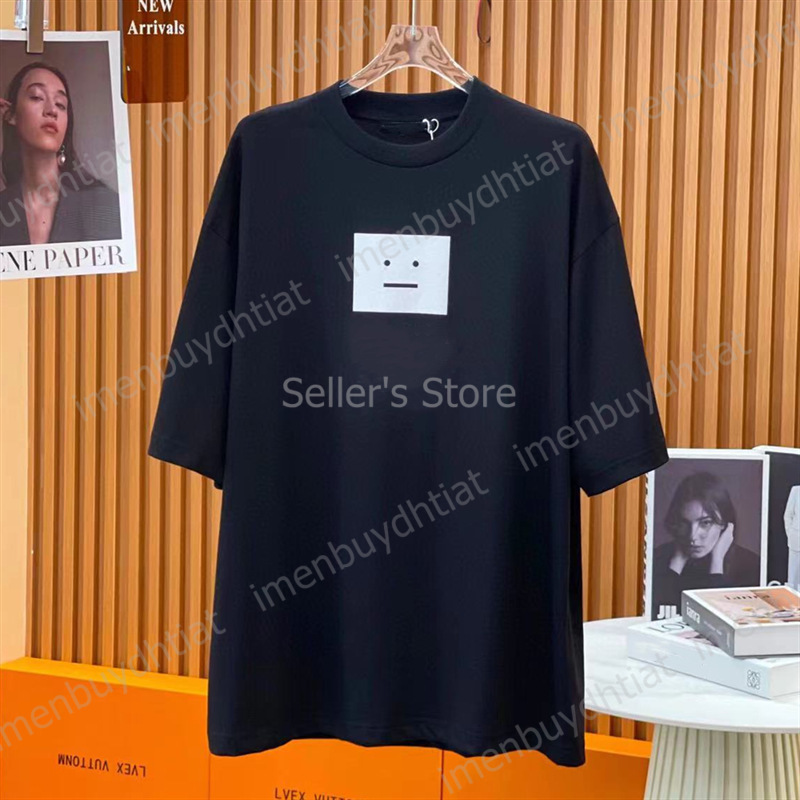 2022 Nordic Luxury Brand AC Studios Summer Summer Short T-shirt Spring Smiley Face Letter Loose Casual Casual pour hommes et femmes