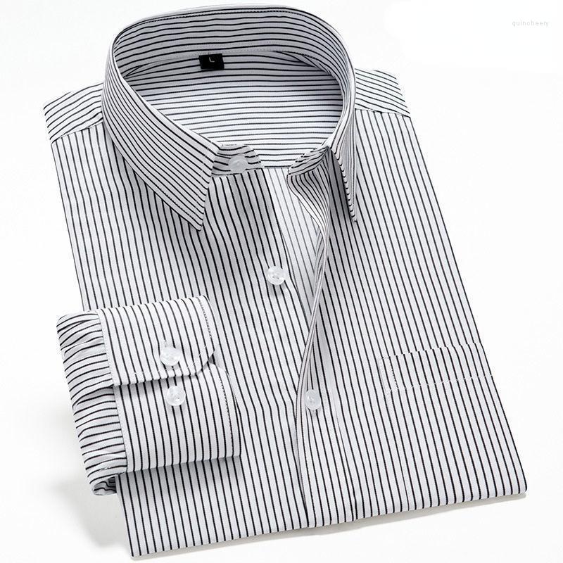 

Men's Dress Shirts Striped Shirt For Men Long Sleeve Slim Fit Business Casual Cotton White Non-Ironing Smart Men's CoatMen's Quin22, Blue wide stripes