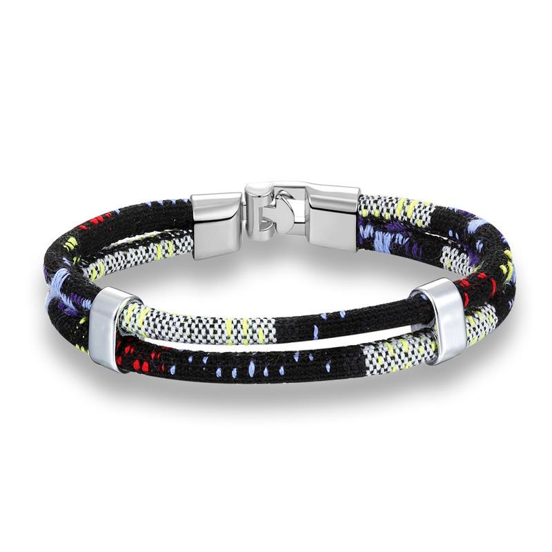 

Charm Bracelets European And American Simple Fashion Color National Style Braided Rope BraceletCharm