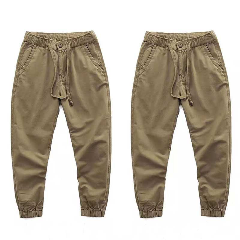 

Men' Pants Woofin Pure Cotton Dirt-Resistant Wear-Resistant Breathable Workwear Basic All-Match Tooling Yoga Pantalones Tipo Cargo PantsMen