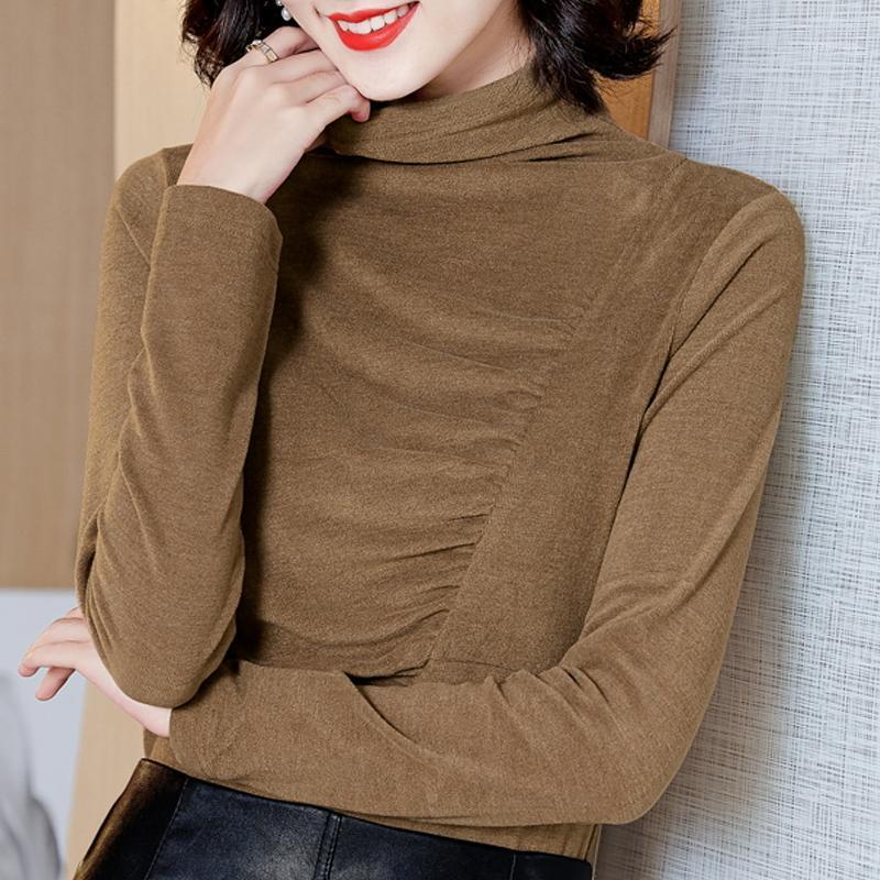 

Blusa Blouse Women Long Sleeve Winter Turtleneck Shirt Tops Blusas Mujer De Moda 2022 Womens And Blouses D943 Women' & Shirts, Khaki