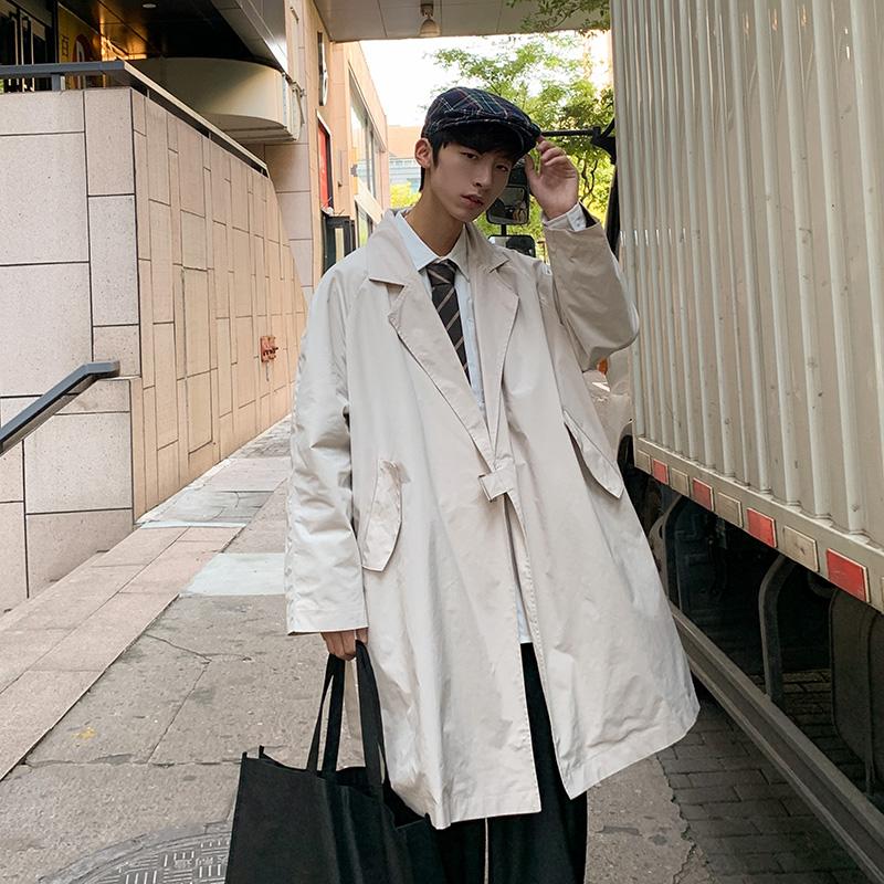 

Men's Trench Coats -5XL Mens Belted Twill Light Wight Long Coat Plus Size Men Clothing Spring Autumn Streetwear XXXXXLMen's, Black trench coats