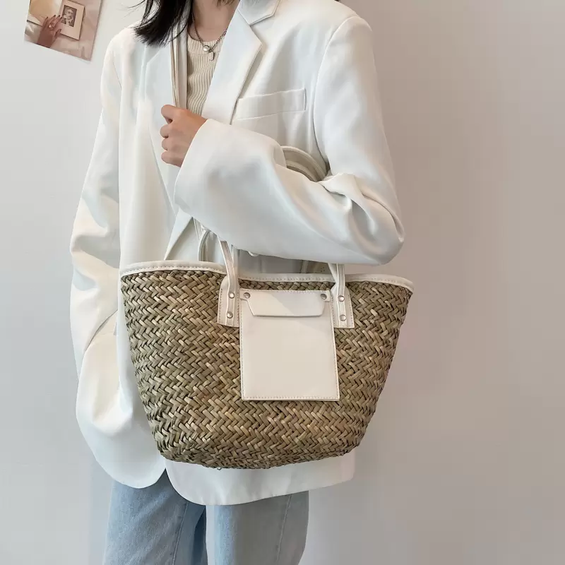 HBP haute qualité femmes paille été sacs à main mode dames épaule sacs de messager concepteur femme grande capacité fourre-tout plage Ba 345