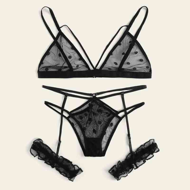 

Nxy Sexy Underwear New Sexy Lace Porno Erotic Lingerie Underwear Plus Size Sleepwear Steel Ring Pajamas Garter Hollow Out Set 0609, Black