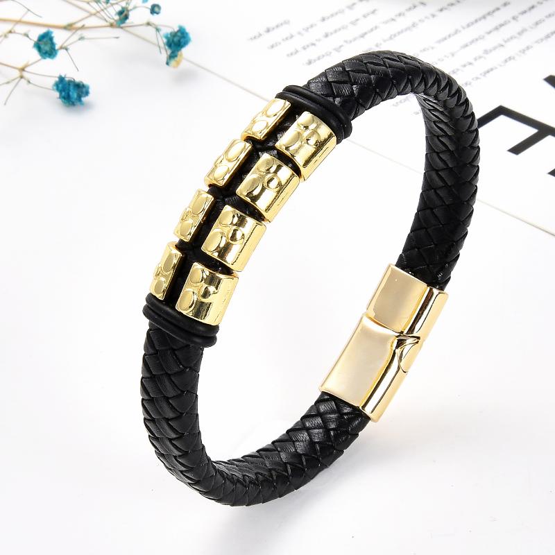 

Charm Bracelets 2022 Trendy Rope Chain Men Bracelet Classic Zinc Alloy Accessories Clasp Genuine Leather For Women Jewelry Gift