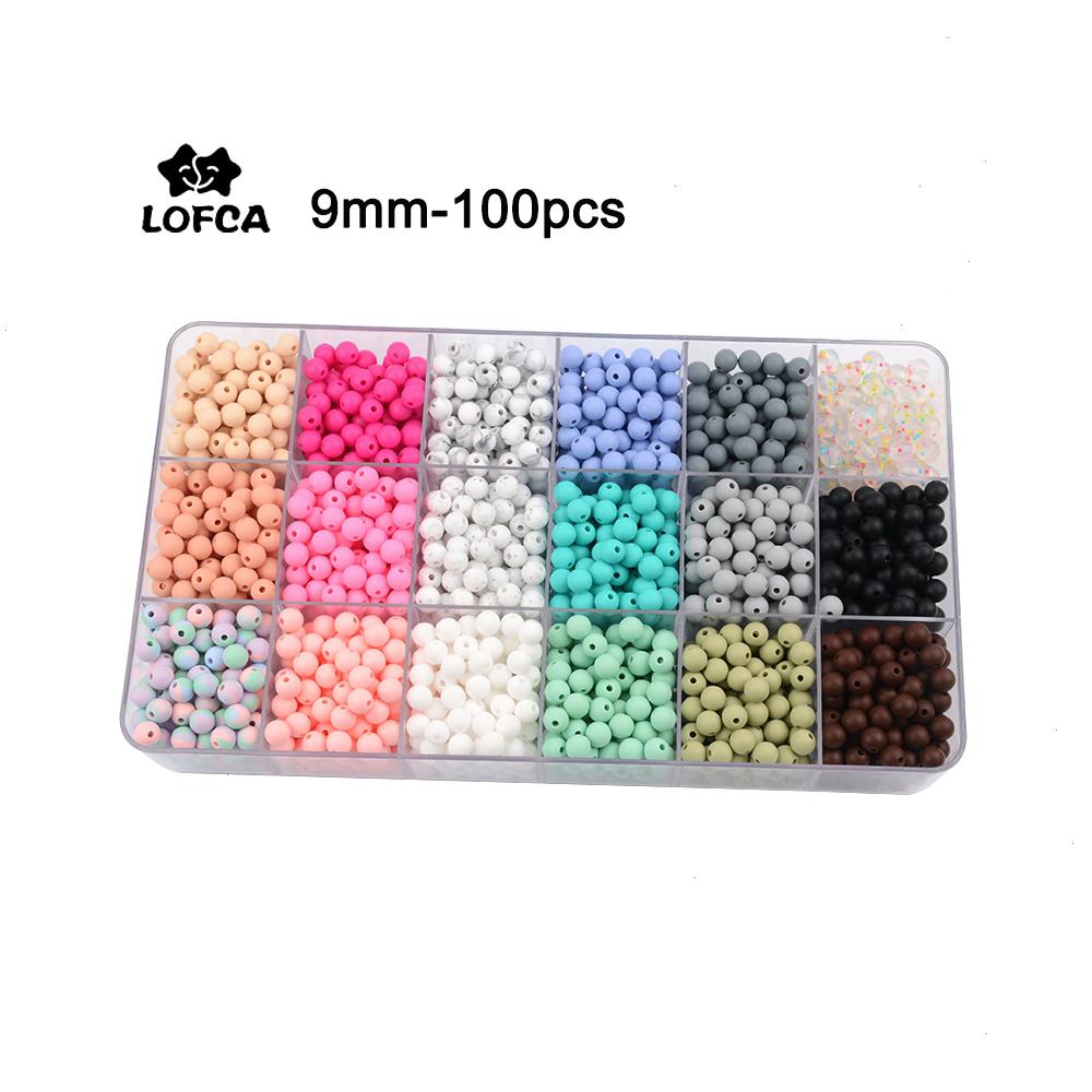 

Lofca 100pcs Lot 9mm Silicone Beads Loose Teether Bpa Free Food Grade Baby Chew Diy Jewelry Necklace Making