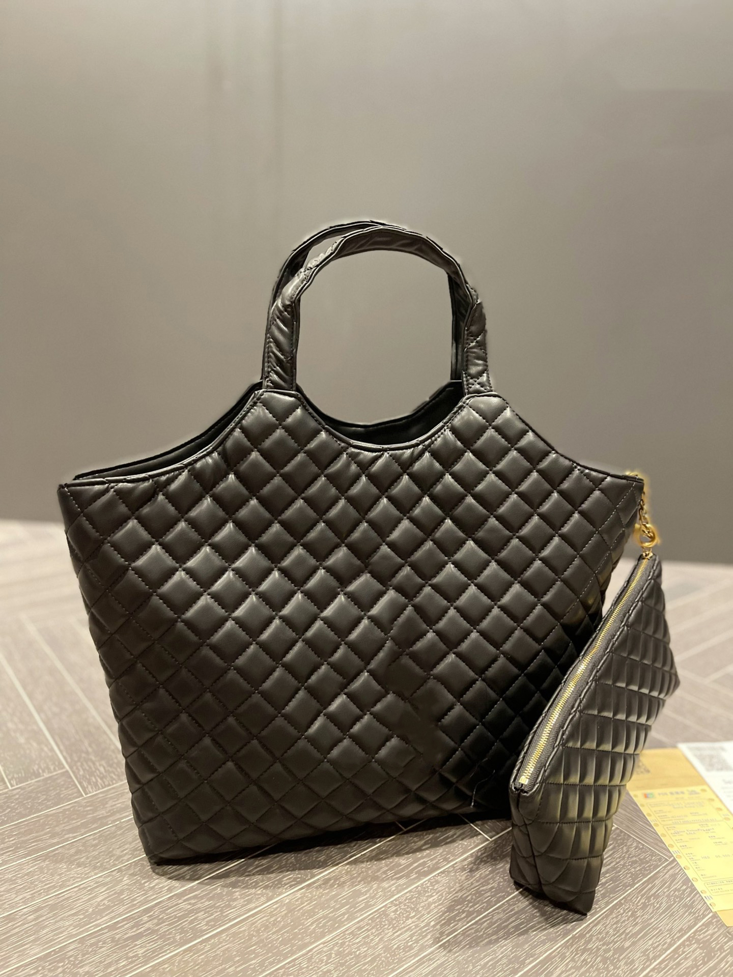 

designer bags ICARE shopping Gaby bag Large Capacity black big logo genuine leather