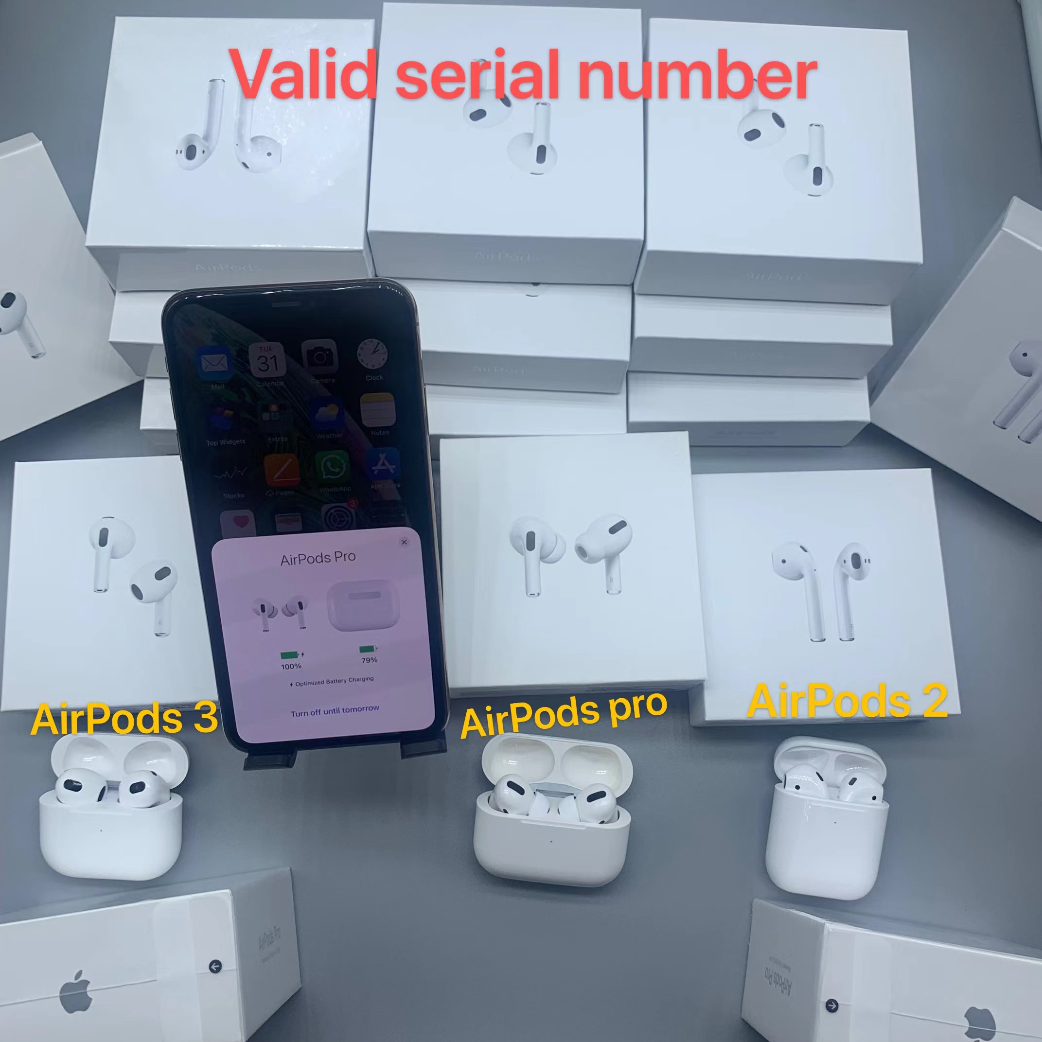 

TOP quality Apple AirPods 3 Pro Air 2 3 Pods Gen 3 Pods Earphones H1 Chip Transparency Wireless Charging Bluetooth Headphones AP3 AP2 Earbuds 2nd Headsets usps, Valid serial number