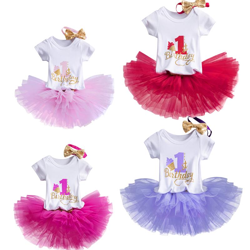 

Girl's Dresses Baby Girl 1 Year Birthday Dress Summer Toddler Princess Party Infant Christening Kids Tutu Born ClothesGirl's, Dress 16