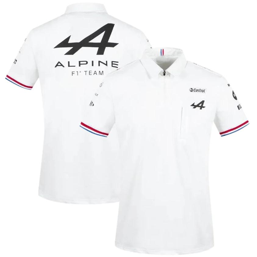 

Motorcycle Apparel Motorsport Alpine F1 Team ARacing T-Shirt White Black Breathable Teamline Short Sleeve Shirt Car Fan Clothing266S