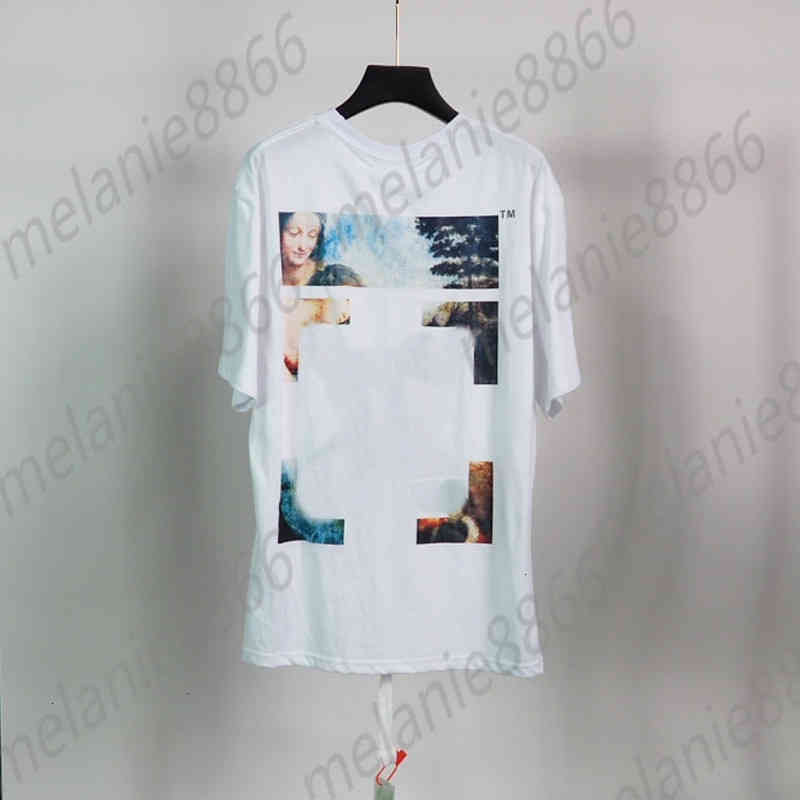 

T shirts clothes Off Style White Men's T-shirts Louvre Leonardo Da Oil Painting Arrow Summer Round Neck Loose Ow T-shirt Couple Short Sleeves Men, 12