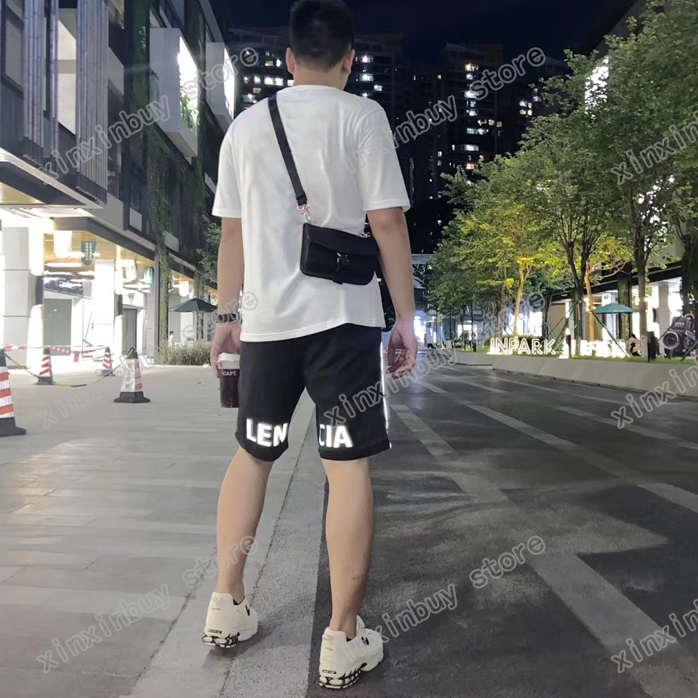 

22ss Mens Women designer Shorts pants reflective stripe letter Spring summer cotton Pant Casual Trousers xinxinbuy black white M-2XL