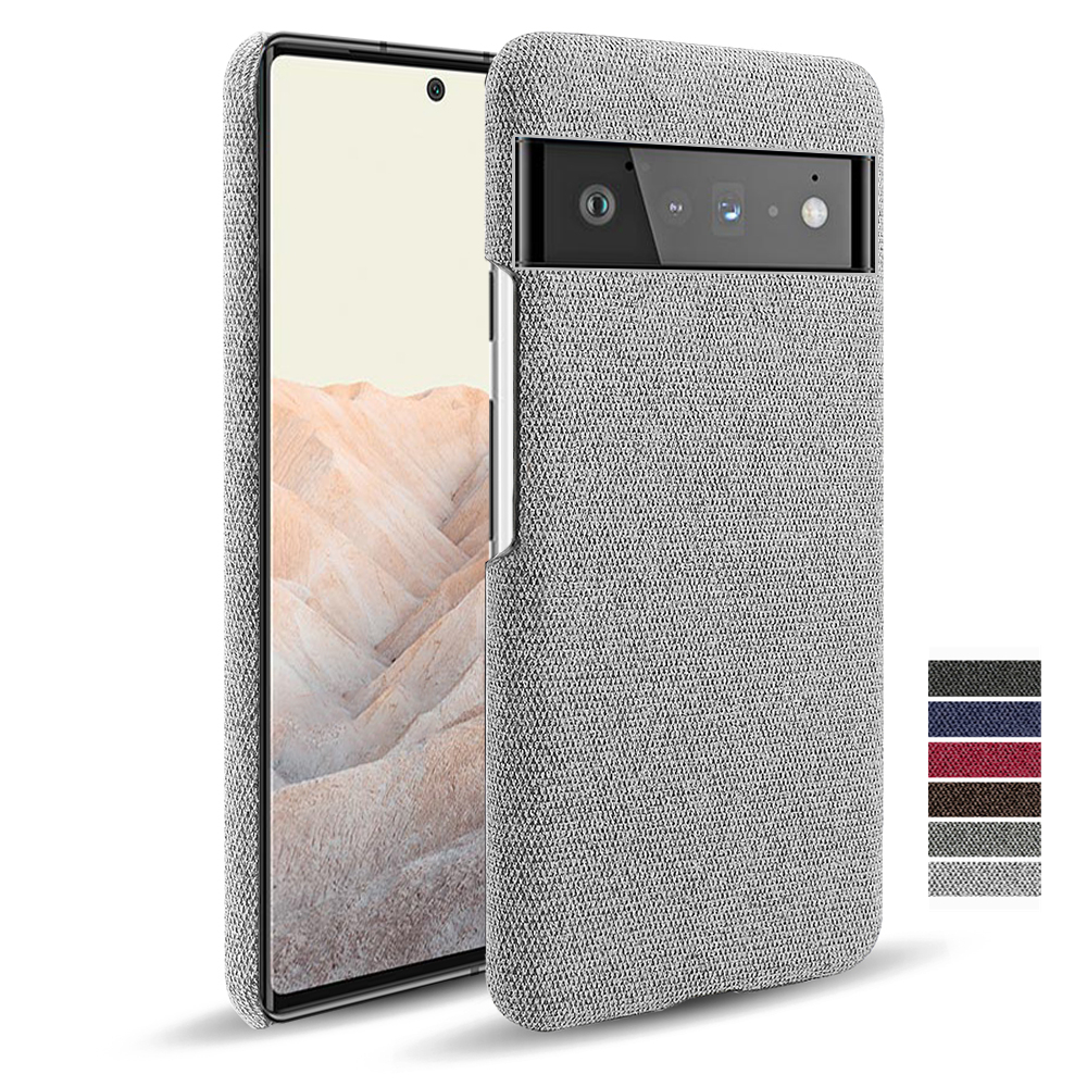 

For Google Pixel 6 Pro 6pro 4A 5G 5A Funda Luxury Cloth Texture Fitted Phone Case For Google Pixel 4 3A 3 2 XL Pixel6 Capa Cover, Light gray