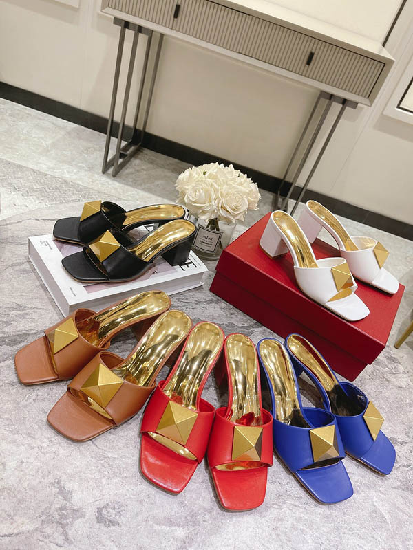 

Women Heeled Slippers Sandals ONE STUD flat thong calfskin Sexy Casual Slipper Summer Designer Luxury Fashion Ladies Beach Flat Flip Flops, Customized