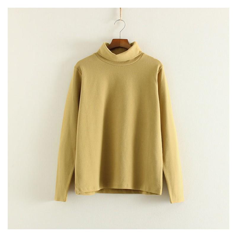 

Women's T-Shirt Turtleneck Long Sleeve Basic Tee FemaleWomen's, Gold