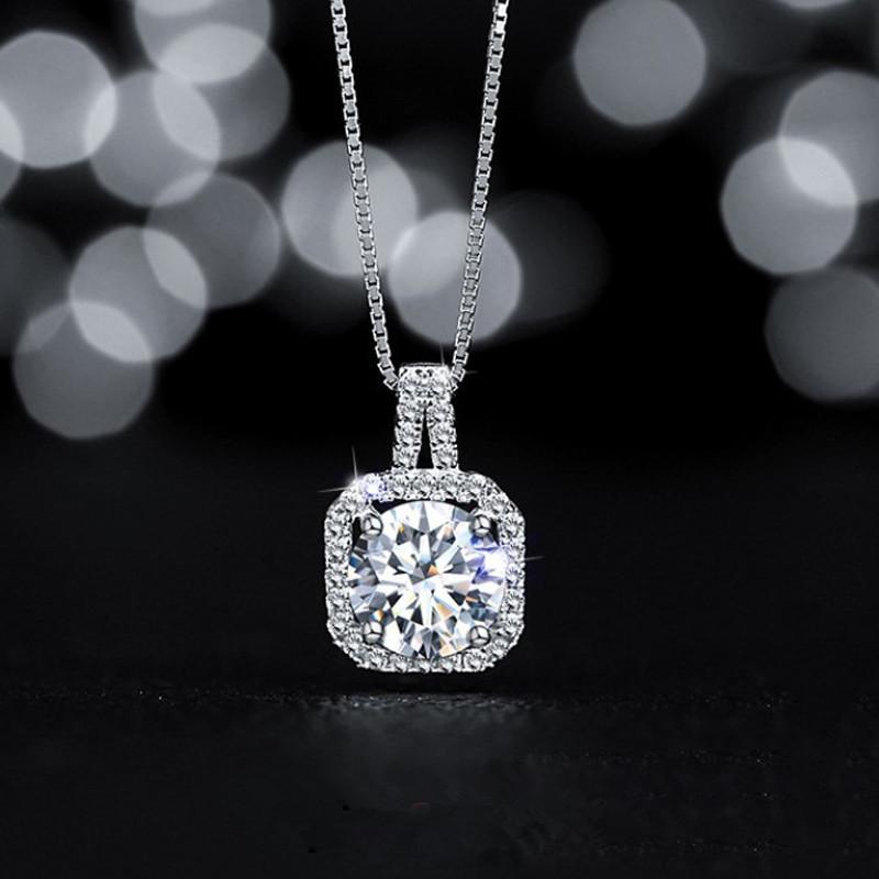 

Pendant Necklaces Color Natural Moissanite Necklace Gemstone Wedding Jewelry In Sterling Silver 925 For WomenPendant