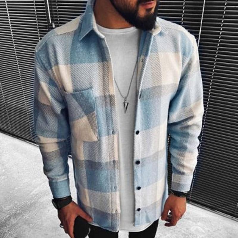 

Men' Casual Shirts Plaid Male Cotton Men' Clothing Streetwear 2022 Spring Autumn Single Pocket Long Sleeve Shirt Men Chemise HommeMen, As pic