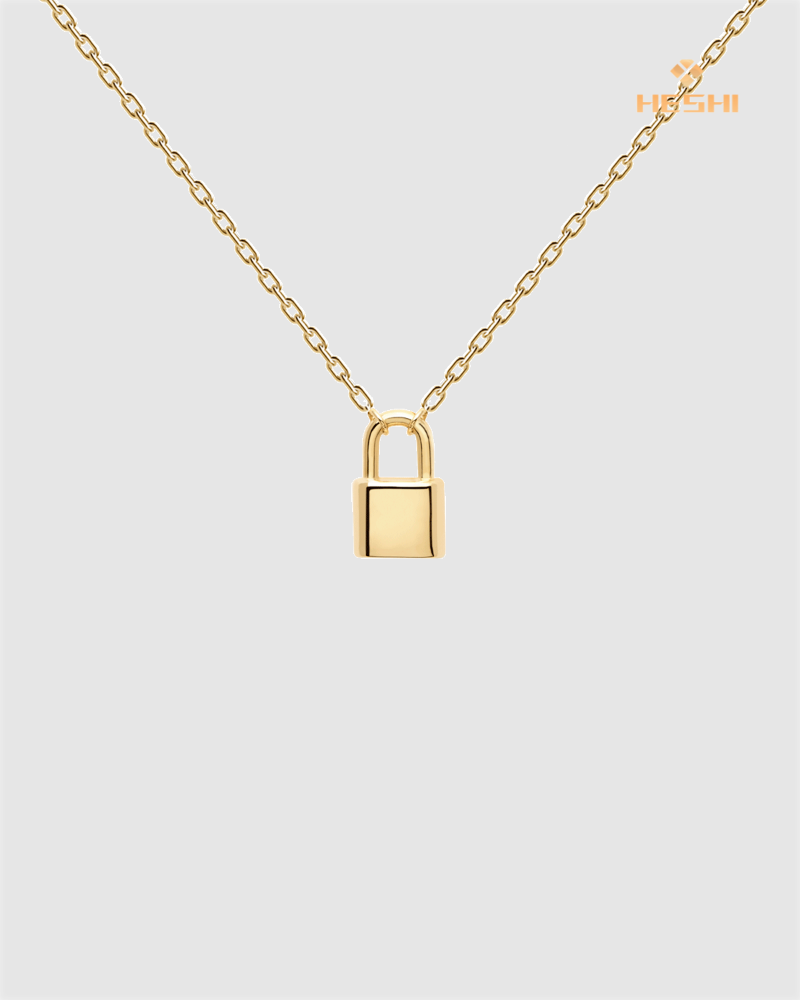 

Pendant Necklaces 925 Sterling Silver Gold-plated Lock Necklace For Women Men Girl A-Z Alphabet Fine Jewelry Anniversary All-match GiftsPend