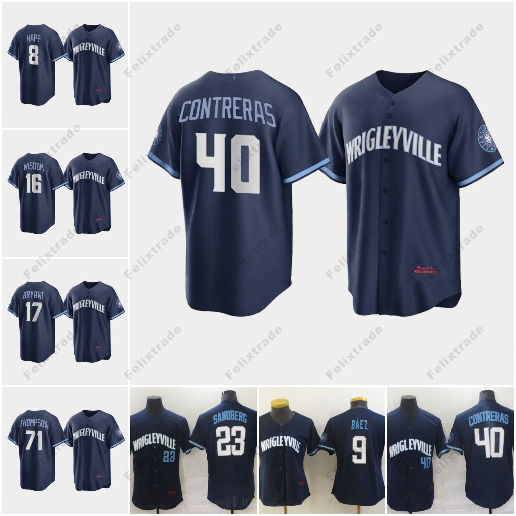 

Wrigleyville Cubs City Connect Jersey 40 Willson Contreras Ian Happ Seiya Suzuki Patrick Wisdom Nick Madrigal Kervin Castro Schwindel Nico Hoerner Jerseys Custom, Blue for men
