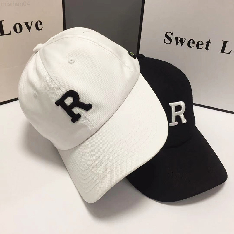 

Fashion kpop letter R Women Hats Baseball Caps Hats for Women Outdoor ladies luxury designer Ponytail hat gorras mujer SunHat Y220716, White
