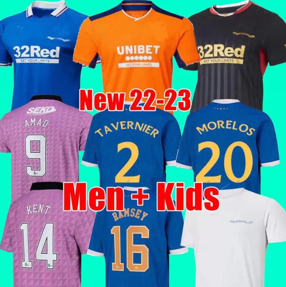 

2022 2023 Rangers 150th Soccer Jerseys Glasgow Arfield DEFOE Aribo TAVERNIER 21 22 23 Football Shirts Men kids kit Special AMAD MORELOS Sakala Roofe third SAKALA, 21 22 third patch