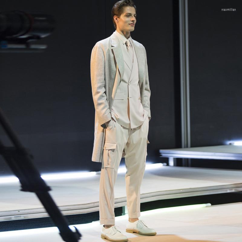 

Men' Pants Men' Cropped Slim Fit 2022 Fall/Winter High-end Simple Show Crimped Cargo Casual PantsMen' Naom22, Gray