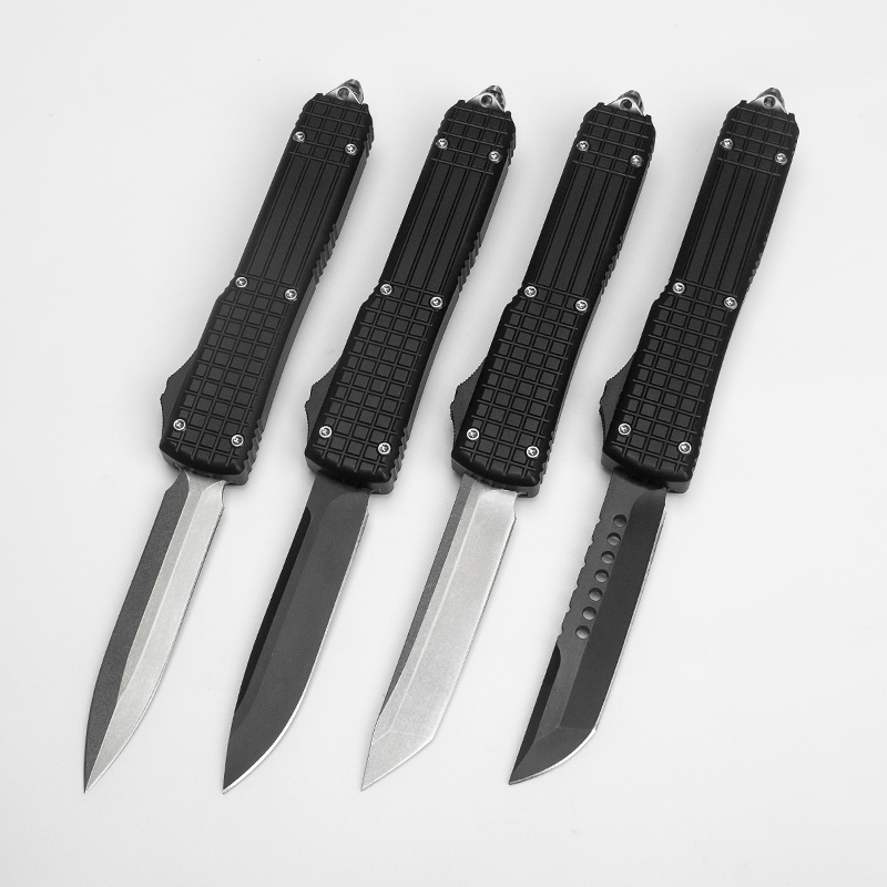 

New Style MT UT Pocket Knife Outdoor Equipment Hunting Automatic Knives Tactical EDC Practical Survival Tools D2 Blade CNC Aluminum Handle Nylon Sheath Self Defense