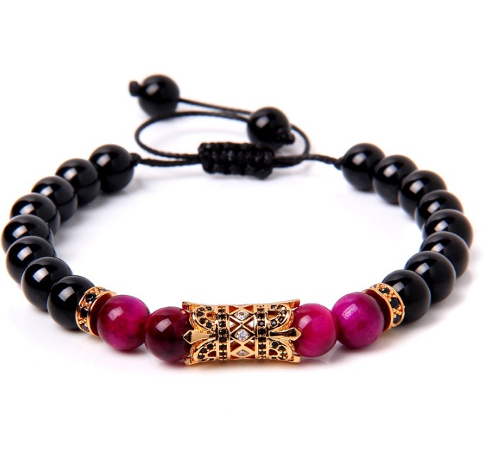 

8mm Men Charm Braid Bracelet Natural Stone Royal Blue Tiger Eye Beads Bracelet Adjustable Yoga Energy Jewelry fgs3w5g