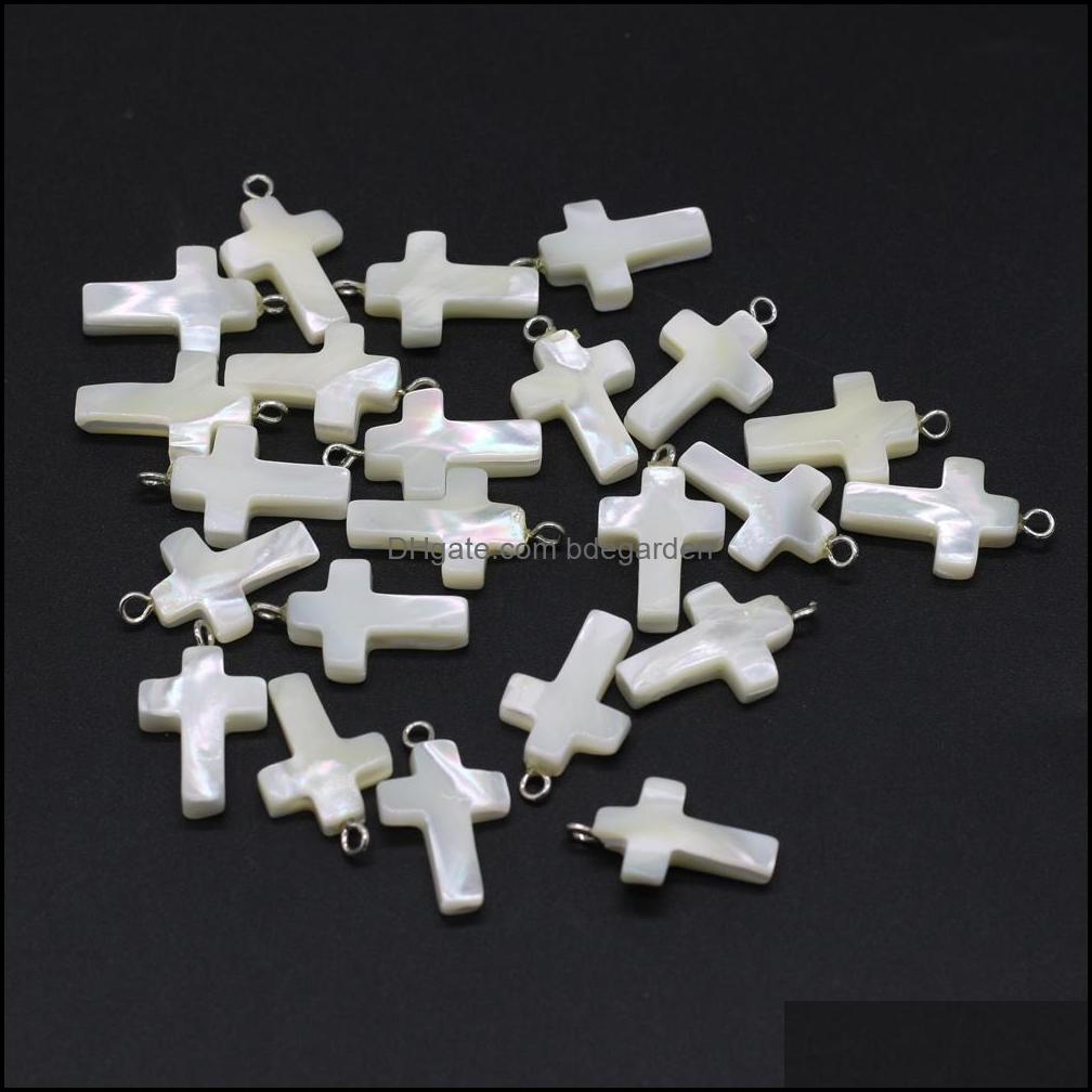 

Charms 5Pcs White Natural Mother Of Pearl Shell Cross Pendants For Diy Making Earring Necklace Jewelry Findings Acces Bdegarden Dhtyg