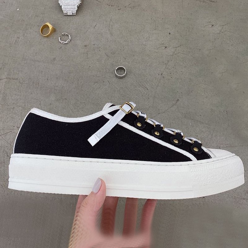 

Casual shoes women Travel leather lace-up sneaker cloth Black white lady Thick soled designer Running Trainers Letters woman shoe platform gym sneakers size 35-40-41, Extra box