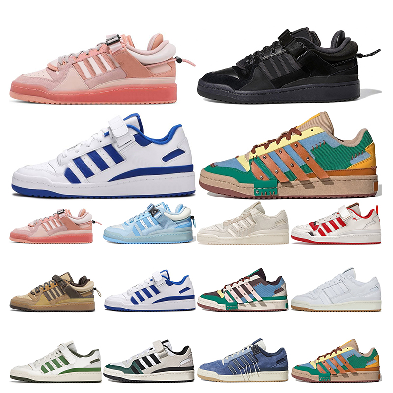 

Bad Bunny x Forum Buckle Low Casual Shoes men women Core Black Easter Egg Patchwork White Gum Denim Blue sports sneakers trainers outdoor, 12 white bule bird