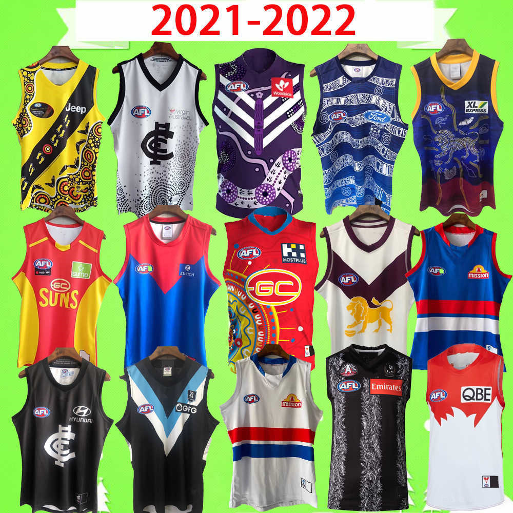 

PRESELL 2021 2022 AFL Western rugby jerseys 21 22 RICHMOND BRISBANE LIONS PORT ADELAIDE HAWTHORN Essendon Melbourne Crows GWS Giants League