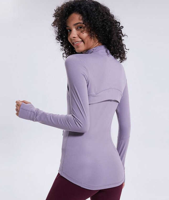 

L-78 Autumn Winter New Zipper Jacket Quick-Drying outfit Yoga Clothes Long-Sleeve Thumb Hole Training Running Jacket Women Piglulu Slim, Black