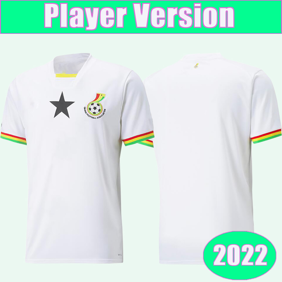 

2022 Ghana National Team Player Mens Soccer Jerseys THOMAS SCHLUPP J.AYEW KUDUS Home Away Football Shirt, Qy8703 2022 home no patch