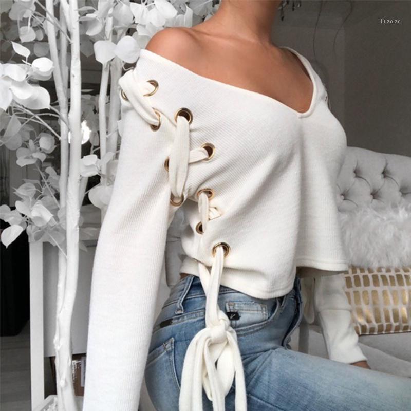 

Ladies Tops And Blouses 2022 Sexy V-Neck Long Sleeve Women' Sequined Bandage Shirts Casual Short Blouse Koszula Damska 30#, As photo