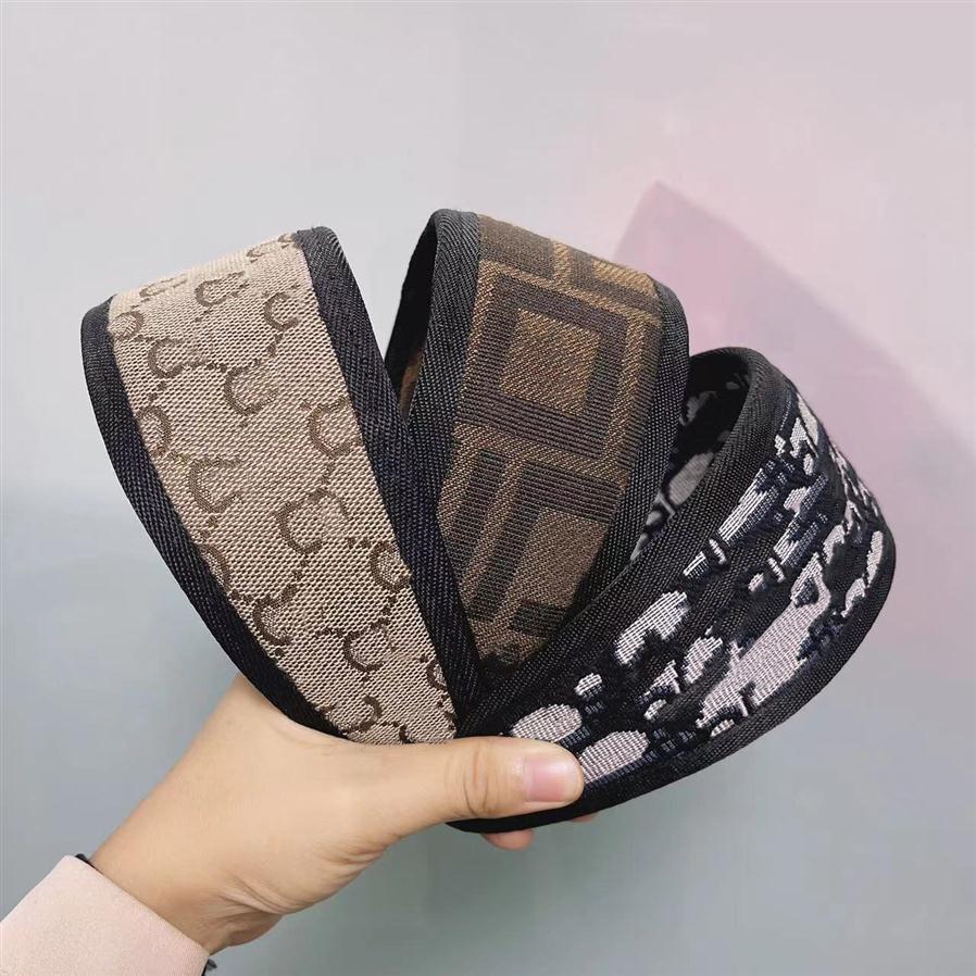 

11color Brand Designer Letters Printing Bowknot Headband for Women Korean Vintage Retro Wide Edge Cloth Hair Hoop Outdoor Sports T248S