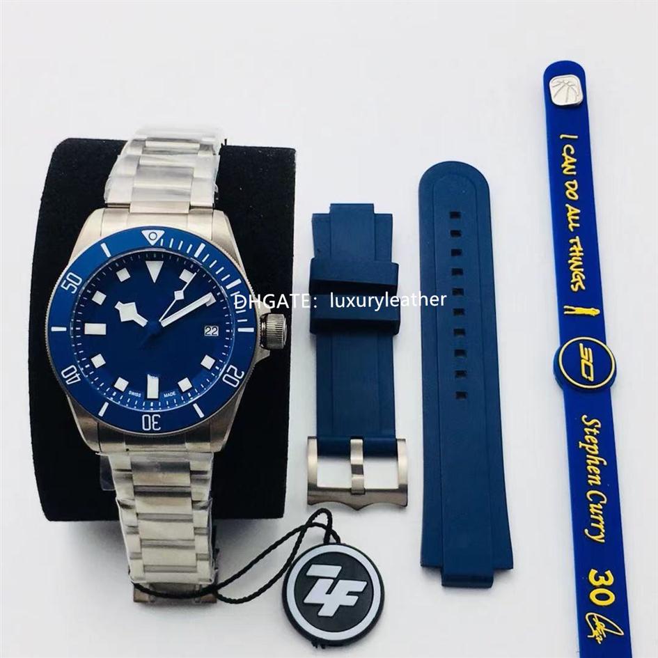 ZF Factory High Quality Man Watches Automatic Machine 2824 Mouvement Taille 42 mm Titane Matériau Sapphire Verre Blue Potatoes289W