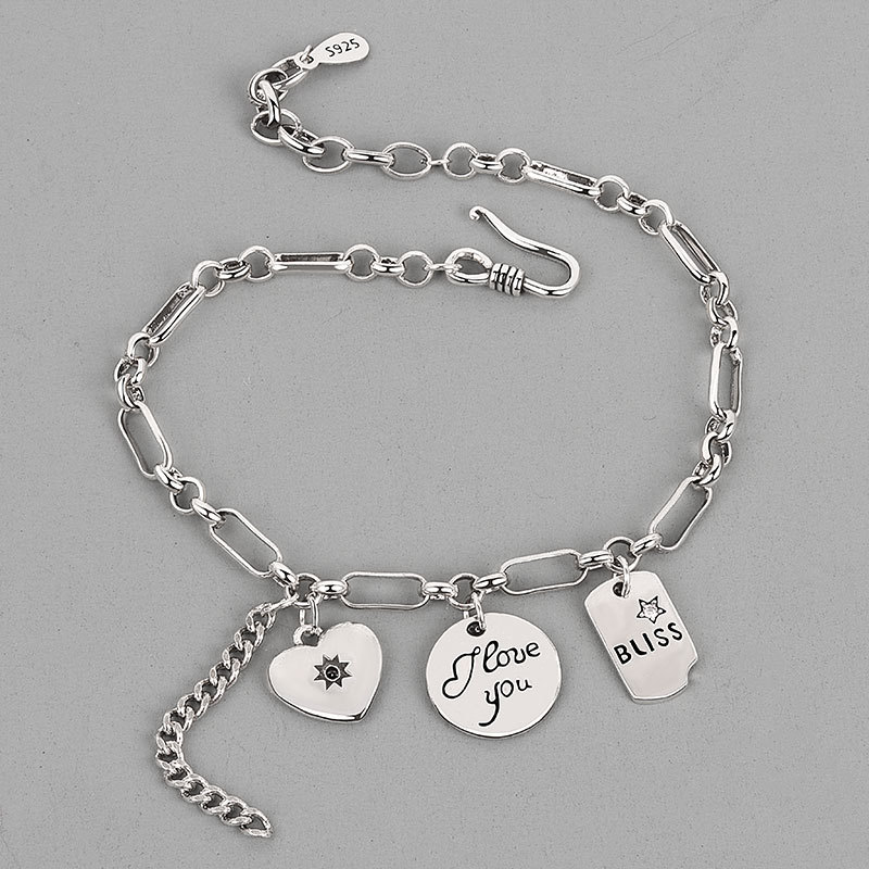 

Bracelet Horseshoe Letter Hand Mixed Round Card Simple Bracelet Versatile Trend Gift