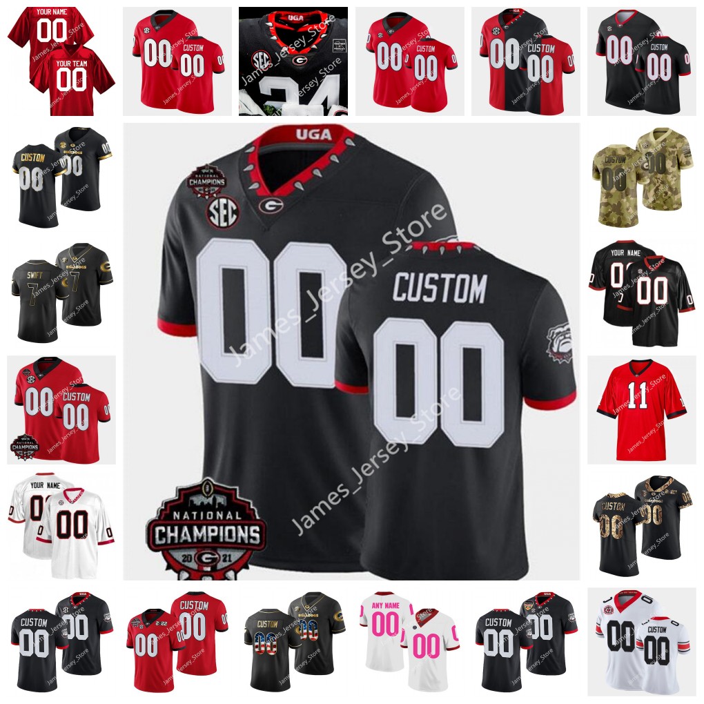 

American College Football Wear Brock Bowers Jersey UGA Playoff Stitched College Football Jersey 27 Nick Chubb 11 Jake Fromm 7 DAndre Swift 18 Isaac Nauta 8 A. J. Green 7