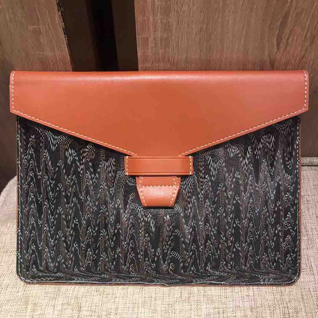 

21New Envelope bag Clutch bag Goya Briefcase for placing Pills Pack documents Makeup bags For Protecting Makeup Clutch Cosmetics GA1, Black/brown