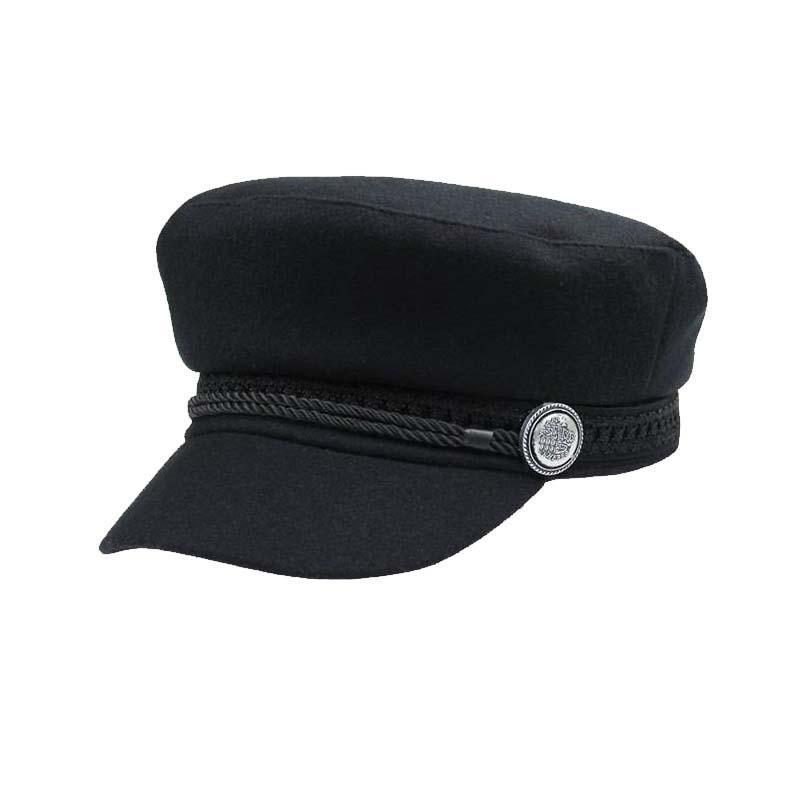

Berets Women Military Hat Army Girls Hats Sailor Gorras Caps Female Fedora Cap Sun PanamaBeretsBerets, Black