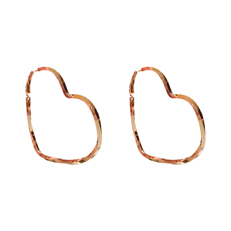 

Hoop & Huggie BLIJERY Punk Gold Silver Color Heart Earrings For Women Jewelry Gift Female Hip Hop Big Metal Earring