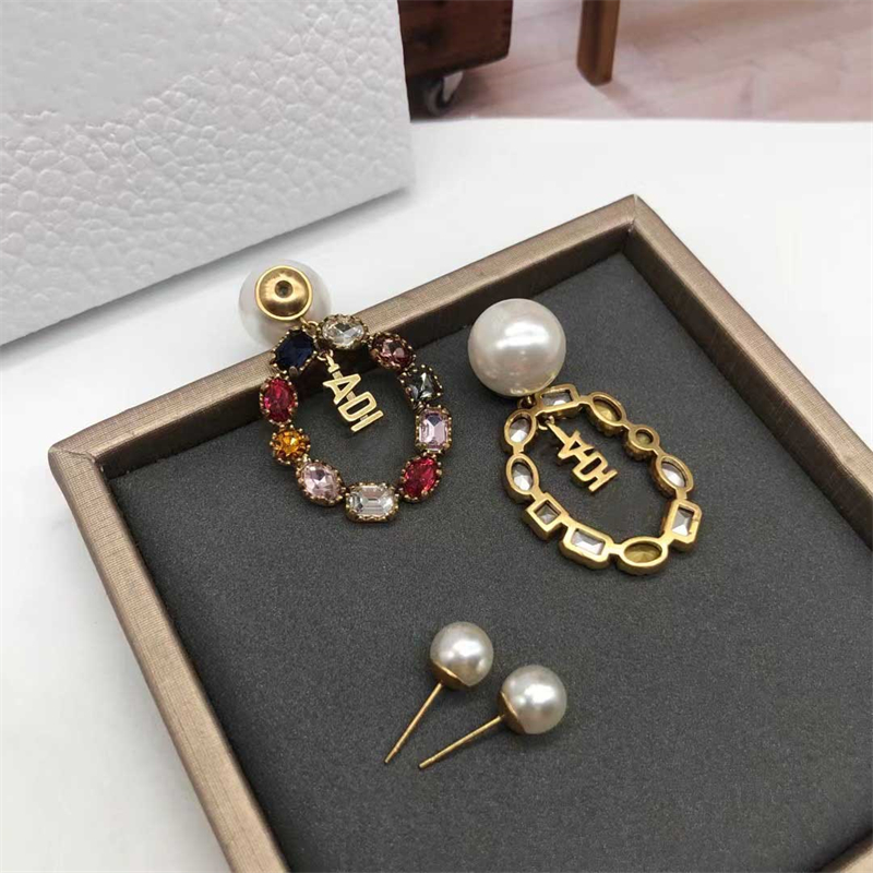 

Luxury Designer Pendant Earrings Fashion Jewellery Ornaments Brand Letters Stud Crystal Rhinestone Pearl Earring Wedding Party