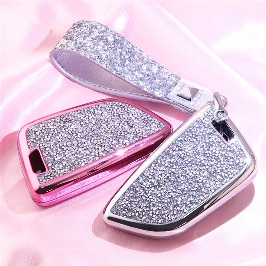 

Diamond Luxury Car Key Case Cover Holder Keychain Shell Bag Remote Key for BMW 2 7 series X1 X5 X6 X5M X6M Gifts for Girls or Wo269p, Style